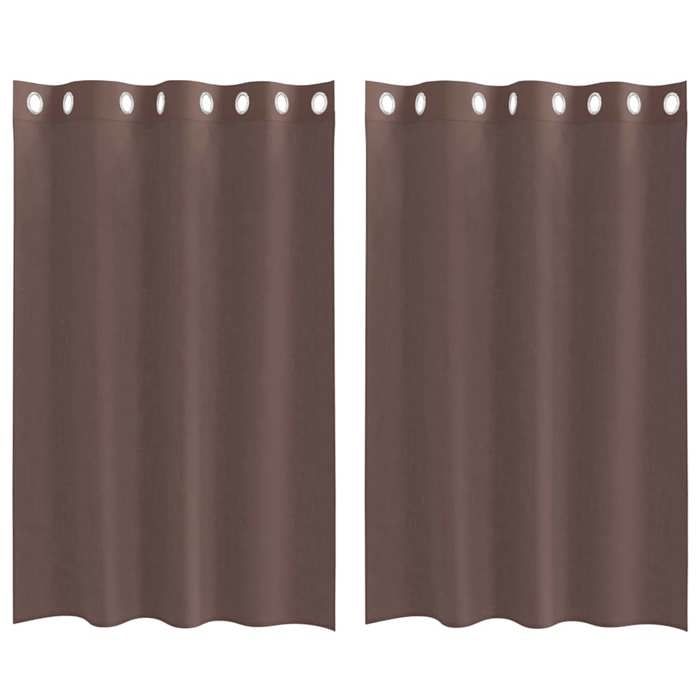 VidaXL Voile Curtains with Eyelets 2 Pcs Brown 140x175 Cm, Net Curtain, Sheer Curtain, Window Voile, 4102066