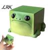 Funny Desk Gadgets Cube Frog Desktop Ornament, Resin Square Figurine for Home Office Ornament Shelf Decoration, Statue Computer Table Decoration Small