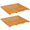 Universal Bath Mat In Brown 50 X 48 X 2.5 Cm Wood
