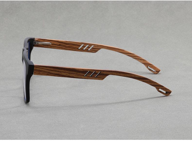 Retro Japanese-Style Myopia Glasses: Bamboo-Style Legs, Square Frame, Anti-Blue Light, Unisex Fit for Large Faces