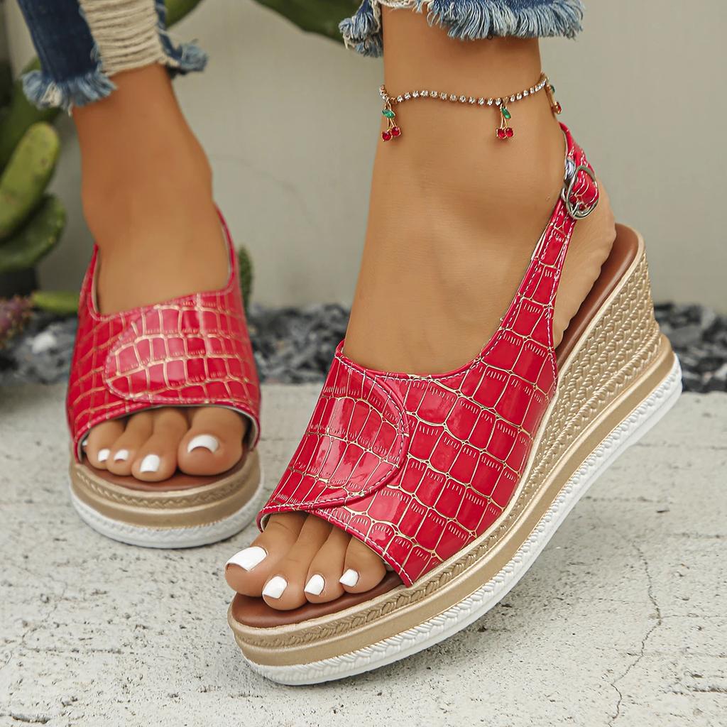 Fashion 2025 New Summer Women Wedge Sandals Open Toe Shoes Comfortable Plus Size Casual High Heels Platform Sandals Zapatos De Mujer