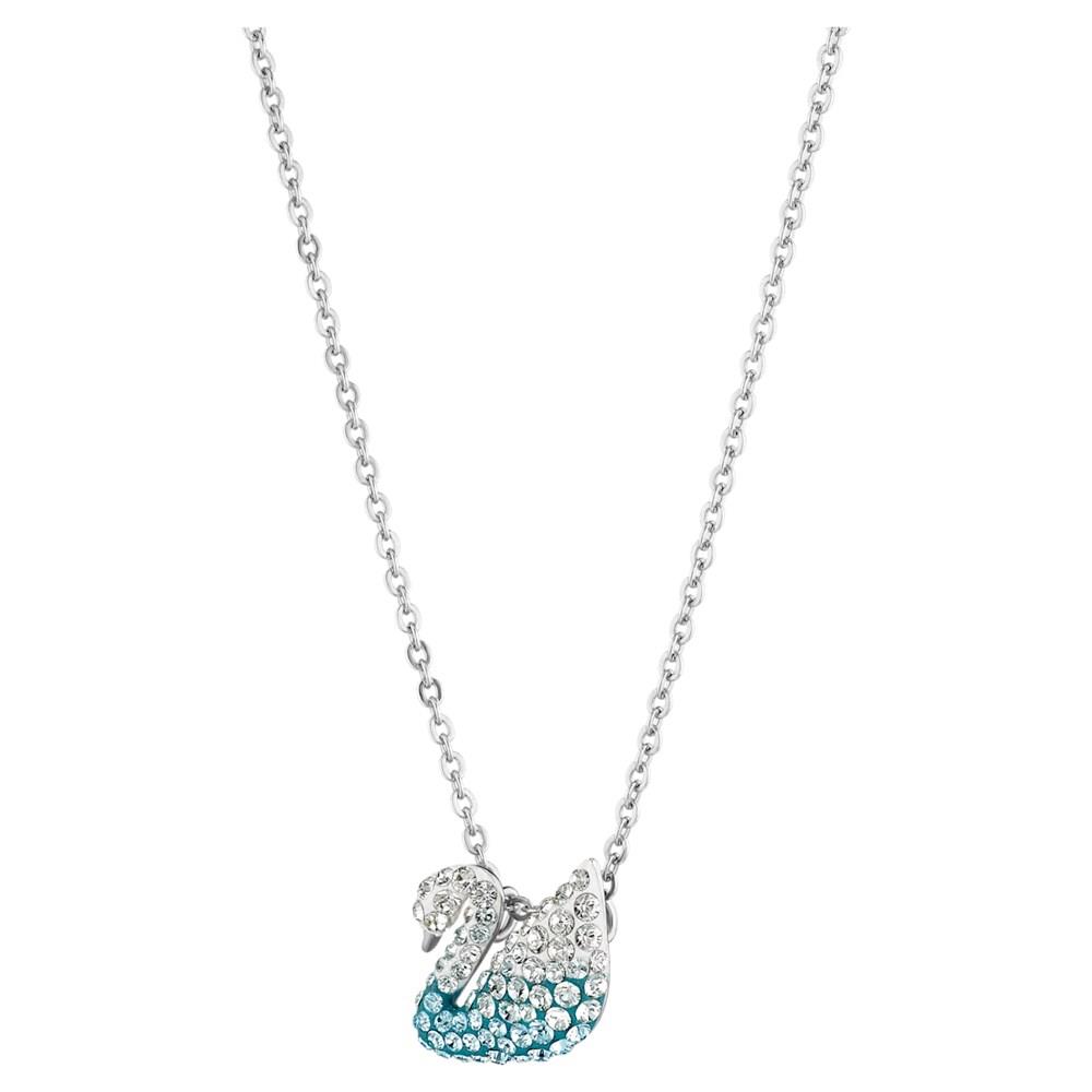 Swarovski 5512094 Ikonische Halskette mit kleinem blauen Schwanenanhänger