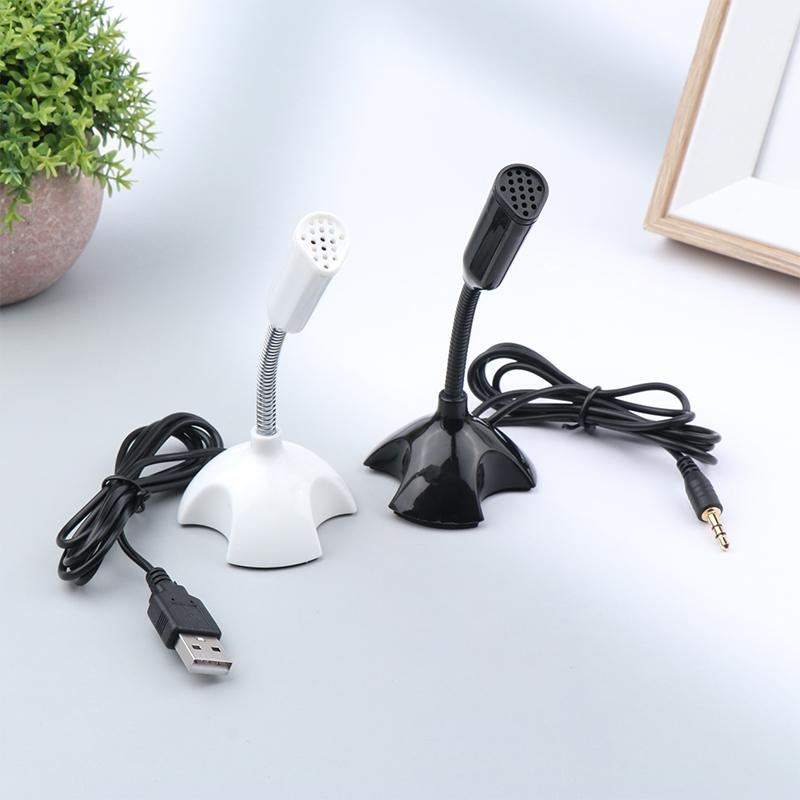 3.5Mm Laptop Microphone Usb Desktop Stand Mic With Holder For Studio Speech Singing Gaming Streaming