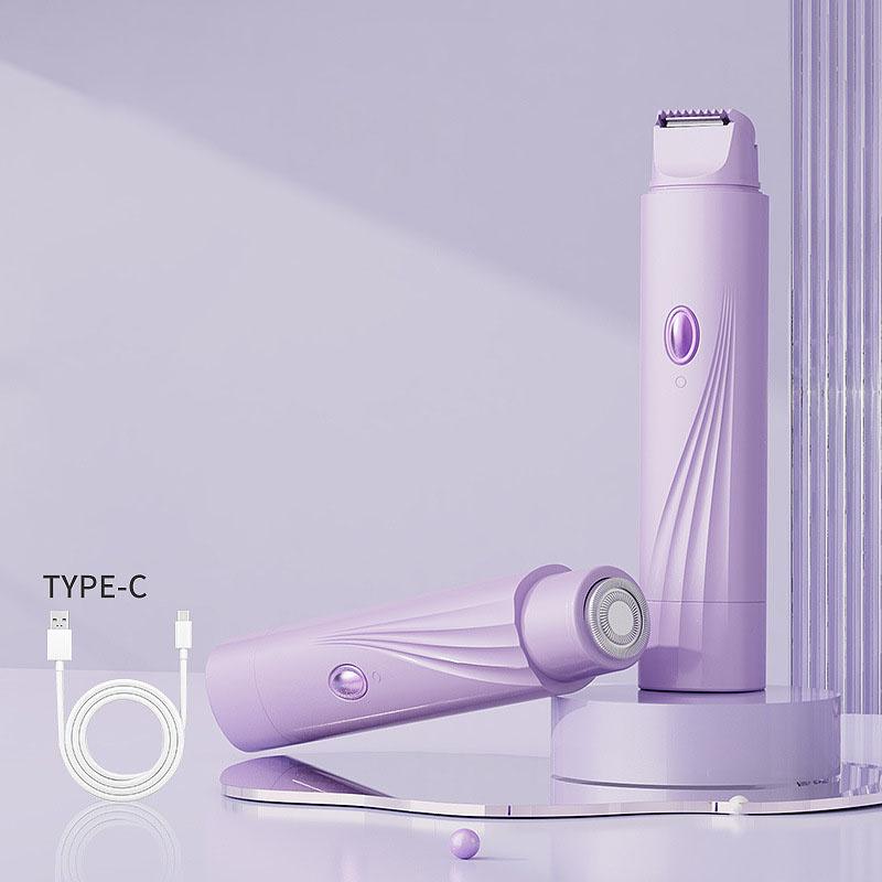 

USB Wireless Charging Hair Remover Dual-Head Portable Electric Pubic Hair Trimmer Women s Hair Removal Device фіолетовий