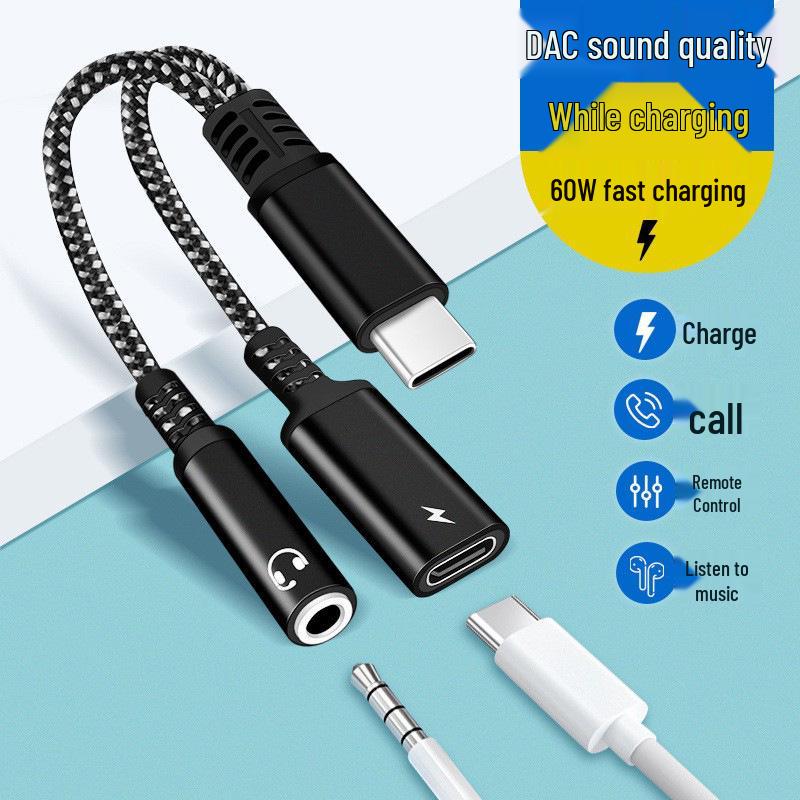 PD60W Fast Charging Type-C to 3.5mm Audio Adapter