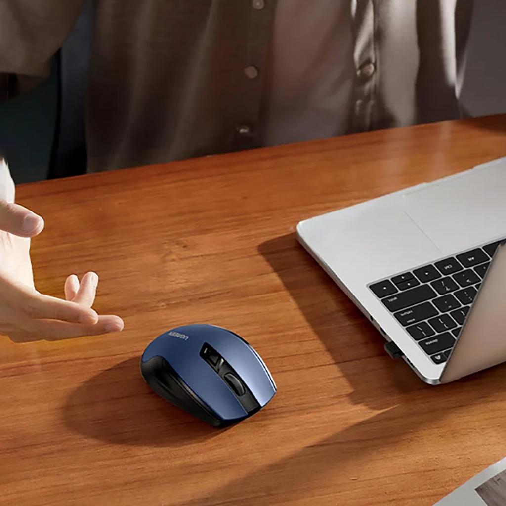 UGREEN MU006 2.4GHz USB Wireless Optical Mouse, High-Precision - 4000 DPI, Blue