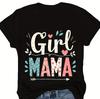 Large Size Women's "Mom" Printed T-shirt - Casual Short-sleeved T-shirt, Fun Flower and Love Pattern, Soft Rivet Fabric - Men...
