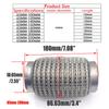 ID:65MM/75MM Auto Výfuková Trubka Teleskopická Flexibilní Spojka Ocelová Síťovina Vlnovec Nerezová Ocel Tlumič Potrubí Svařované Univerzální