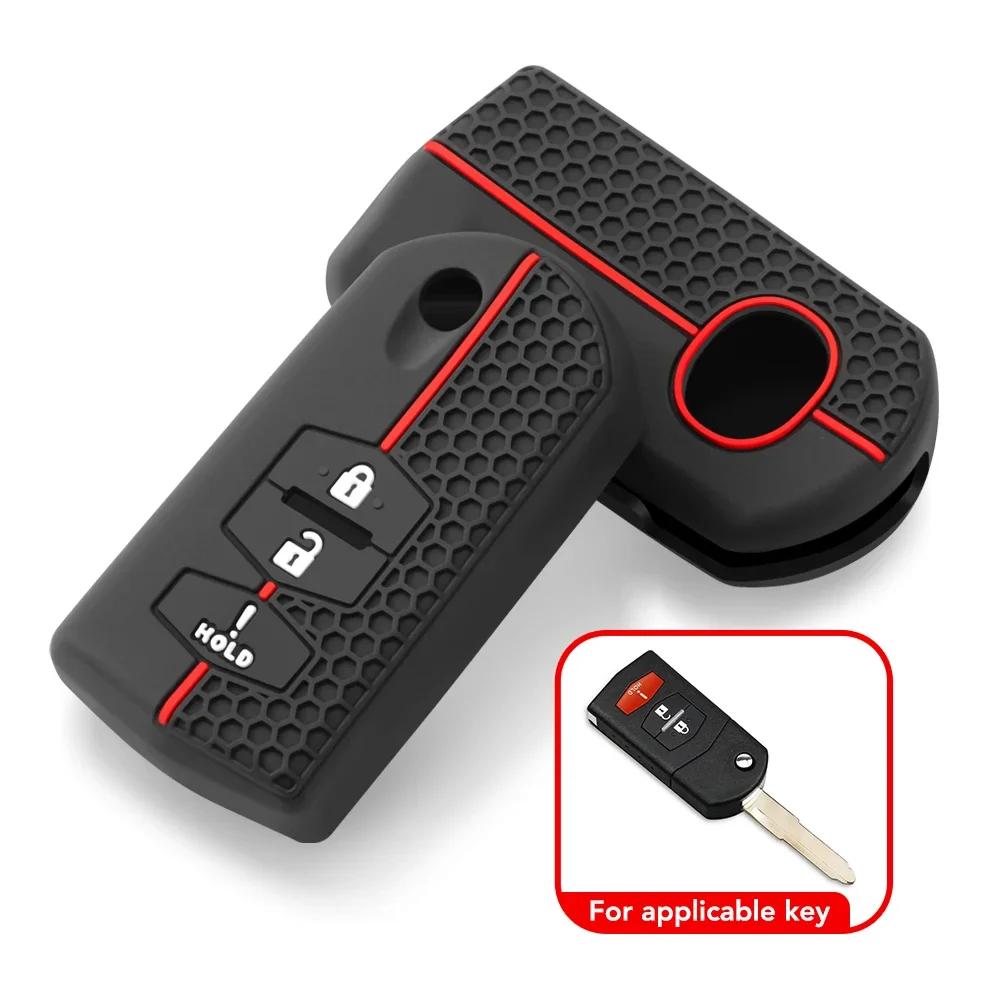 3 Buttons Silicone Key Holder For Mazda 2 3 5 6 CX7 CX9 RX8 MX5 MPV Demio Car Key Cover Case Remote Shell Fob Bag Protector