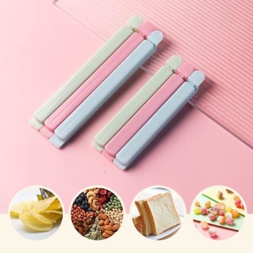 MINBOOT Strong Bag Clips, Set of 12, 3 Colors, for Bread Bags, Kitchen Food, Food Storage, Sealing, Keeping Food Fresh, Moisture-Proof, Anti-Oxidation