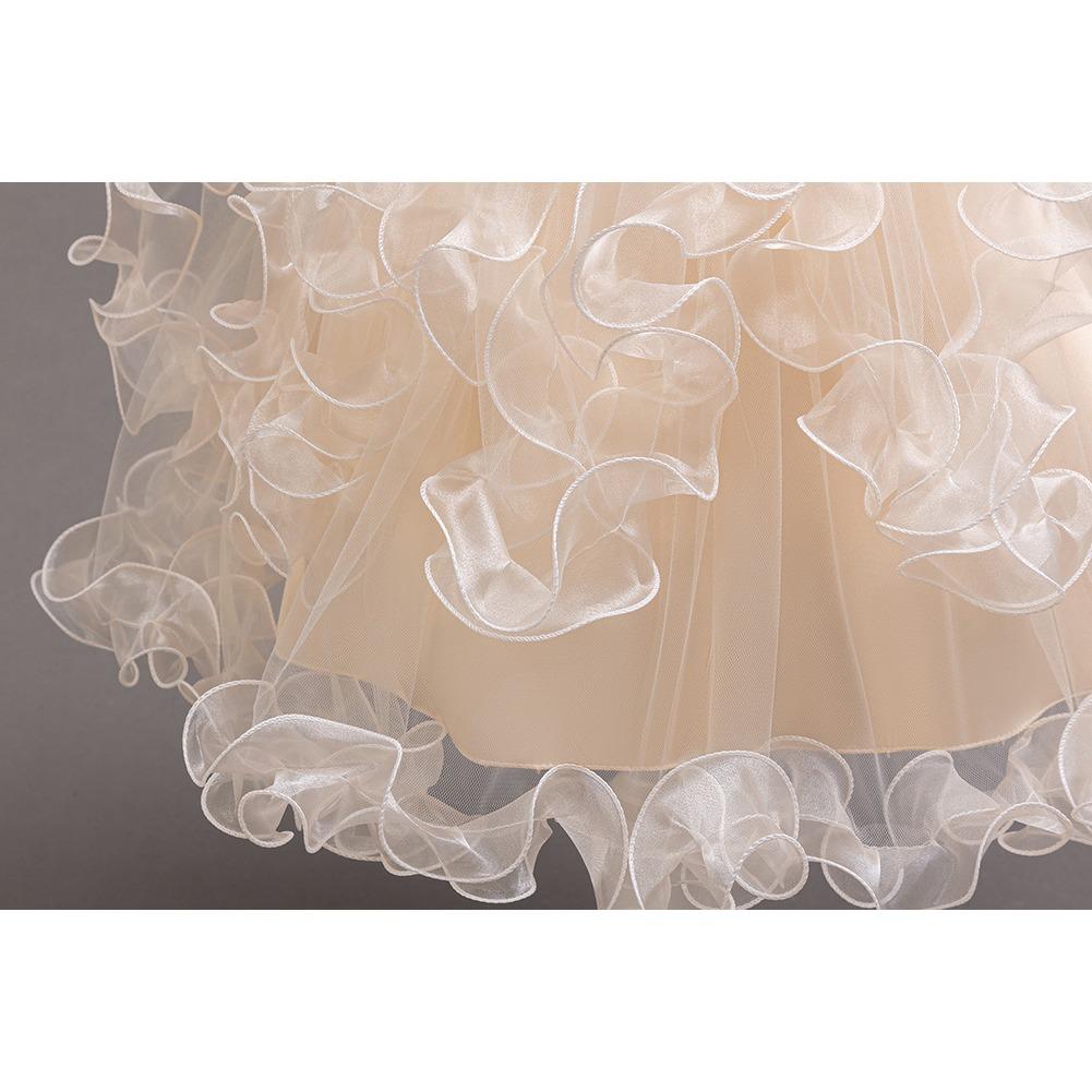 Children's Princess Dresses Gowns Flower Girl Sequins Pom Pom Dresses Walking Show Performance Clothing Girls Lace Dresses  Girl's Favourite Dress