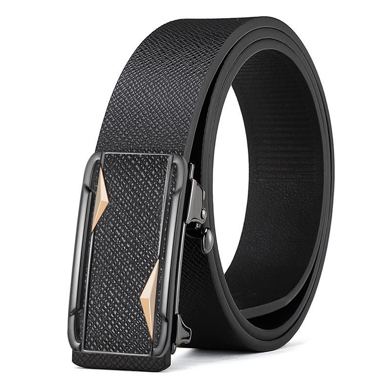 

Мужской ремень из натуральной кожи с автоматической пряжкой из коровьей кожи, модный ремень из натуральной кожи для мужчин, повседневный, деловой, молодежный, модный ремень для мужчин 125cm