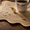 Rechthoekige Jute Geborduurde Placemat Vintage Hitte Tafel voor Eetkamer