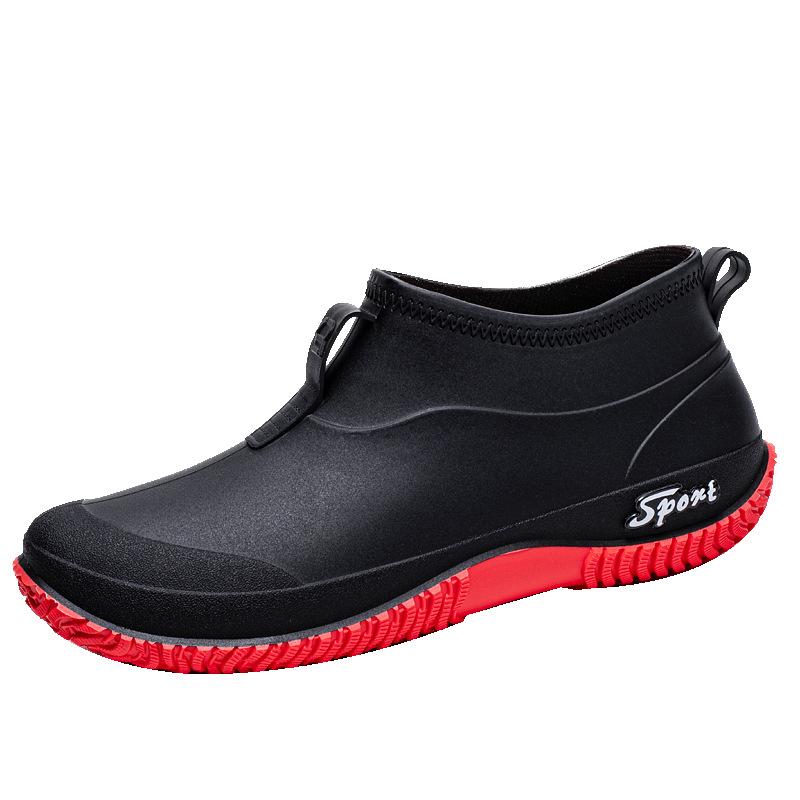Herr Vattentäta Trädgårdsskor Halkfria Ankelregnskor Slip-on Gummi Kock Arbetsfotbeklädnad Utomhus Regnsko för Jordbruk