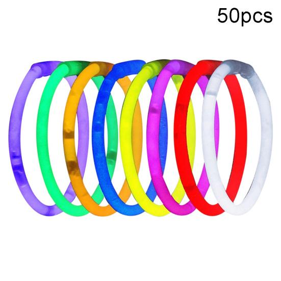 50Pcs Colorful Luminous Glow Sticks Glowsticks DIY Bracelet Necklace Party Props
