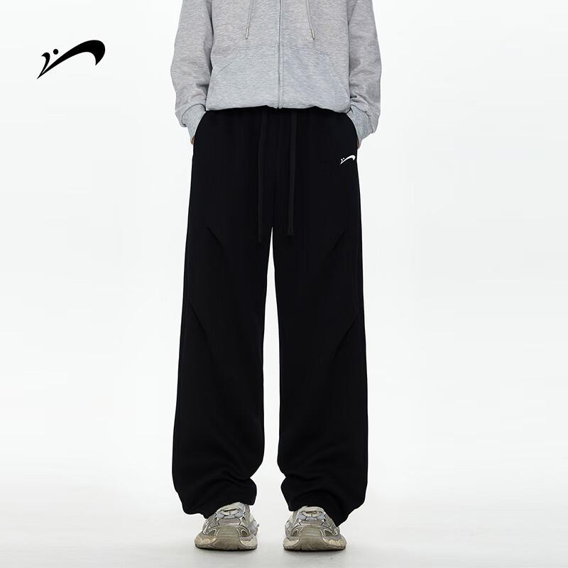 Guirenniao Men's Loose Fit Curved-Leg Sweatpants