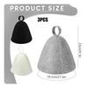 3 Pieces Felt Sauna Hat Reusable Cap with Hanging Loop Lightweight