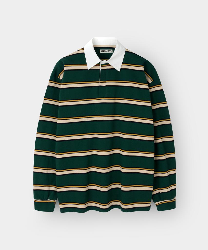 INDUST Striped Rugby Shirt_Green