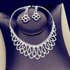 Ladies Jewelry Set New Simple And Versatile Bridal Wedding Dress Necklace Earrings Two -Piece Korean Rhinestone Wedding Necklace
