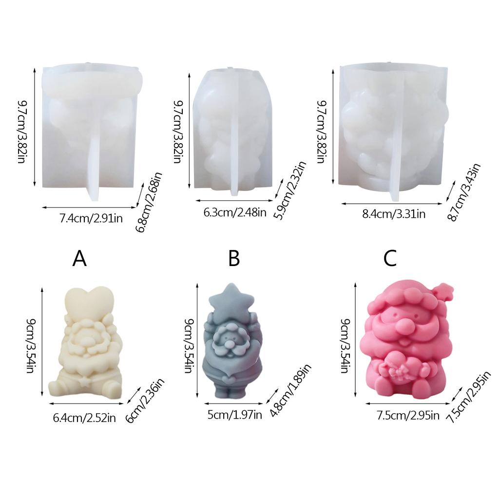 Santa Claus Love Star Decor Candle Silicone Mold Resin Epoxy Christmas Crafts DIY Ornament Jewelry Candle Making Tool
