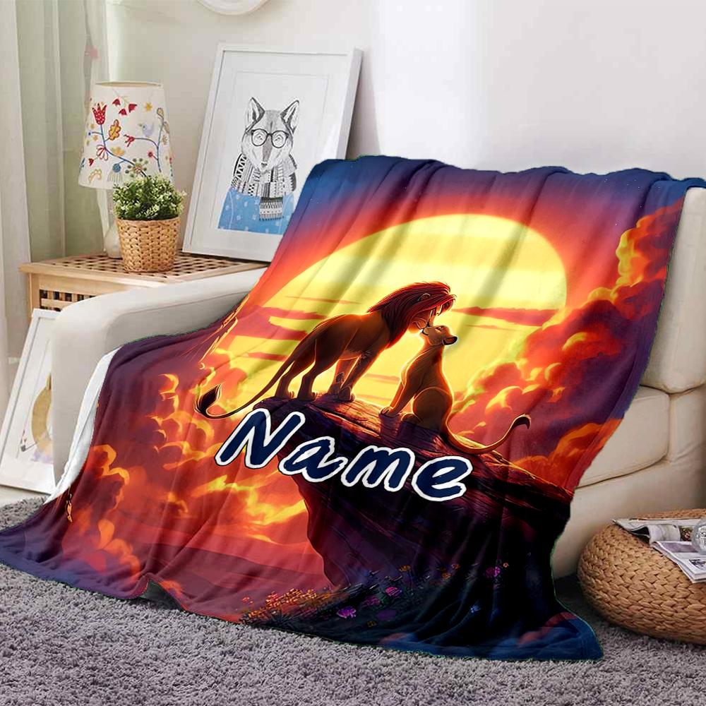 Custom Name "Simba's Journey" blanket for Couch & Bed, Plush Cozy Fuzzy Blanket Super Soft & Warm Blankets for Fall and Winter. 0908449
