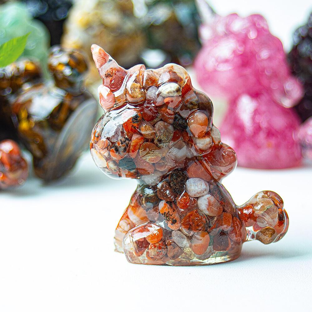 Unicorn Resin Figurine With Handcrafted Crystal Texture For Home Decor And Giftgiving