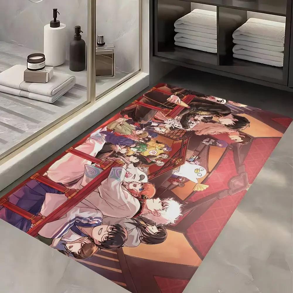 Comedy Anime Gintama Floor Mat Rectangle Anti-slip Home Soft Badmat Front Door Indoor Outdoor Mat Welcome Doormat