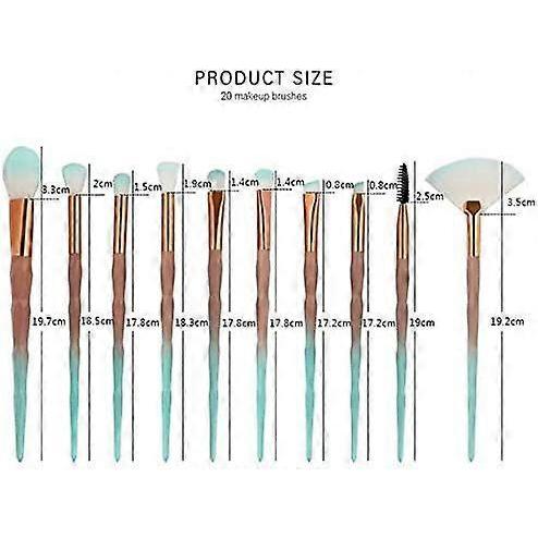 20-Piece Makeup Brush Kit - Full Face Cosmetic Set