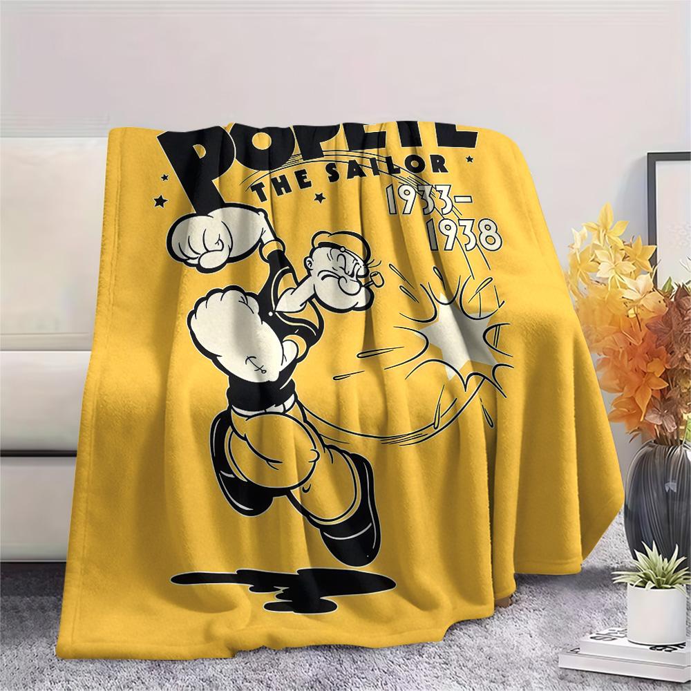 Popeye the Sailor Flannel Blanket, High quality Comfortable for All Seasons, Home Decor, Warmth and Comfort