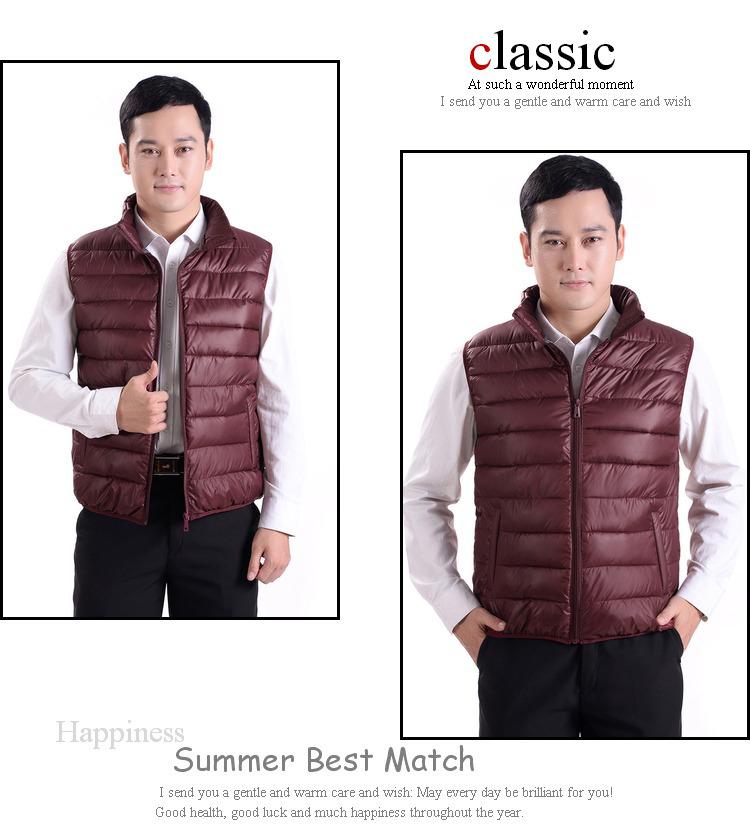 Men's Plus Size Lightweight Down Vest - Warm, Trendy Sleeveless Outerwear for Autumn & Winter
