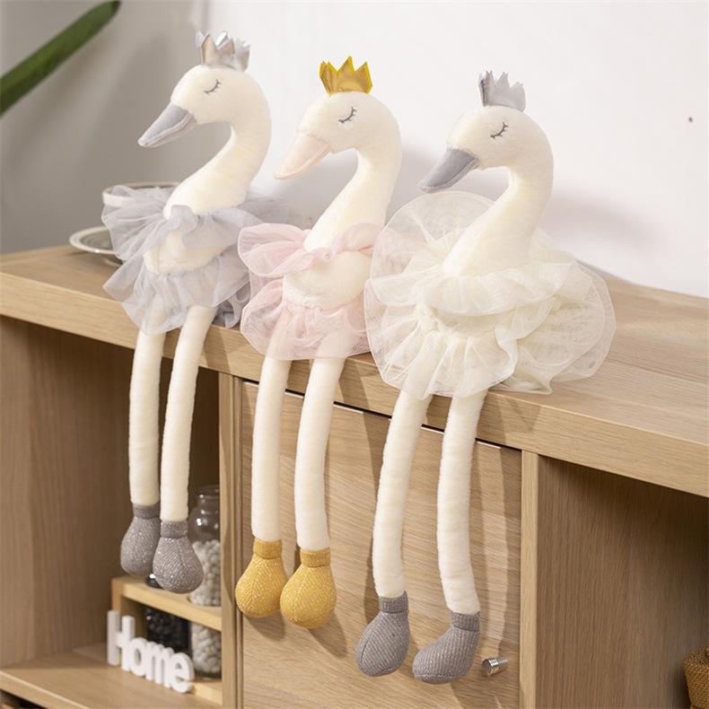 Süße Krone Dreifarbig Schwan Flamingo Puppe Stoffpuppe Plüschtier Niedliche Krone Schwan Puppe