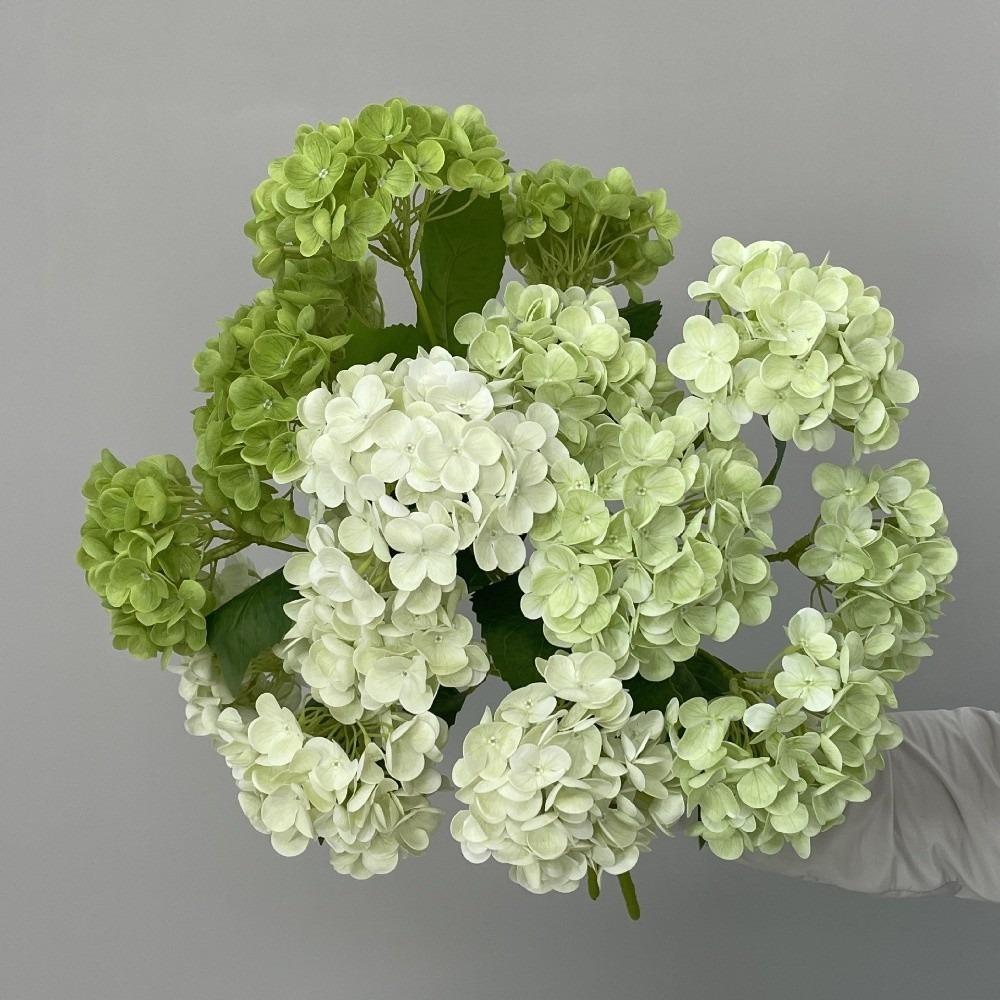 4 Heads Artificial Hydrangea Flower Realistic Faux Flowers Hydrangea Flowers Branch Outdoor Party