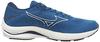 Mizuno Wave Rider 25 Running Shoes, Lightweight, Men's, Blue/White/Navy, Size 25.5 cm, 2E, for Jogging, Marathons, Sports, and Training