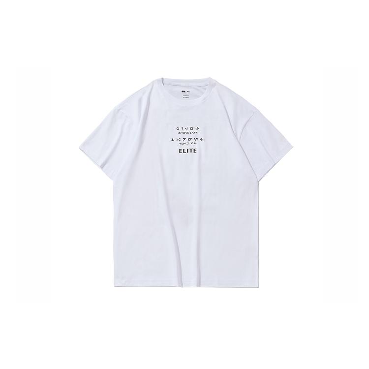 Li Ning T Shirts Men s Standard White Crew Neck Moderate Straight Fit AHSQ507-1 XXXL