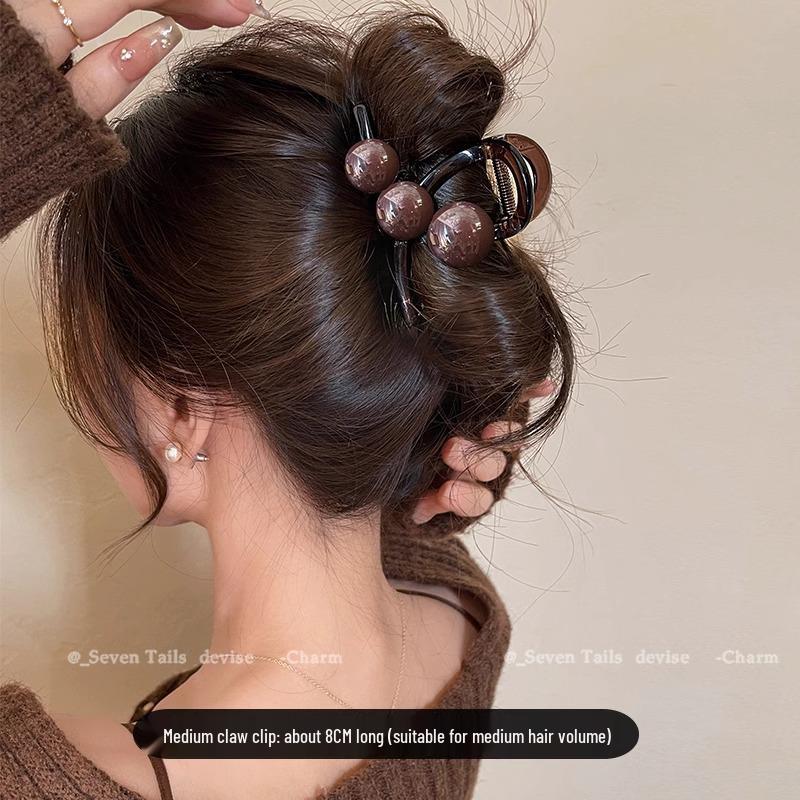 Pince Crabe Perle Élégante: Chignon Moyen Pince à Cheveux Requin pour Femmes - Nouvel Accessoire de Cheveux Élégant 2025