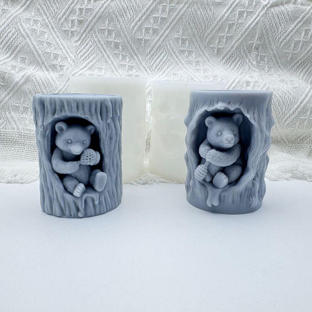 Honey Bear Hug Jar Candle Mold DIY Soap Mould Fragrance Candle Resin Mold Candle Making