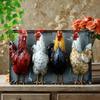 Vintage Metal Tin Sign Farm Rooster Wall Decor for Home Kitchen Bar