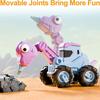 Press Dinosaur Engineering Car Model Plastic Kids Excavator Car Toy  Kids Student