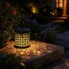 Solar Powered Outdoor Decorative Lantern for Garden Patio Yard Balcony Waterproof Metal Patterned Ambient Lighting