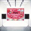 2D Sweet Pink Valentine's Day Banner with Teddy Bears and Balloons
