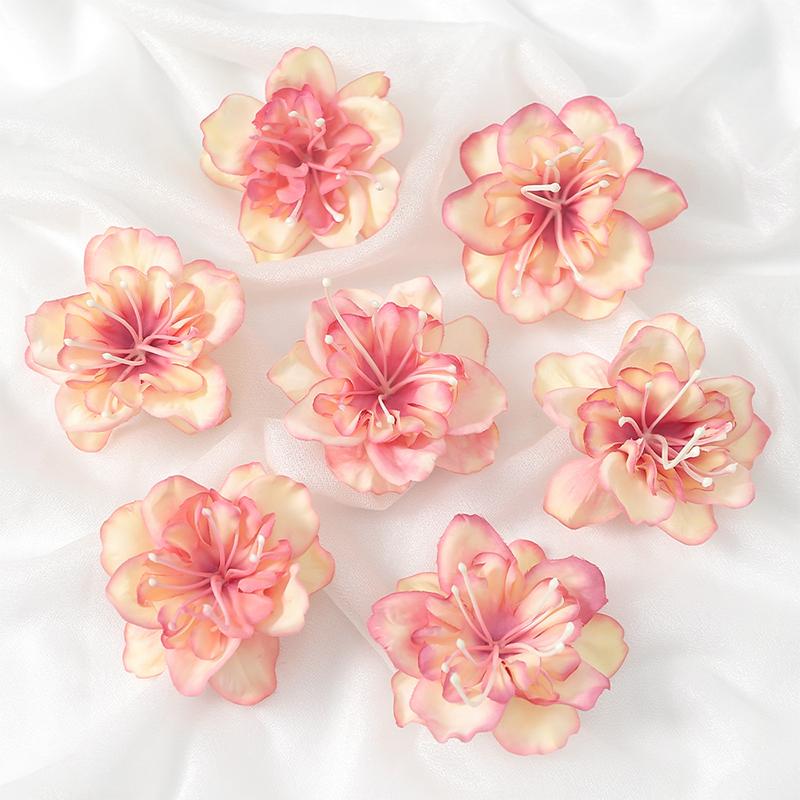 10/20Pcs 6cm Silk Artificial Cherry Blossom Head for Home Room Dceoration Bridal Wedding Decoration DIY Wreath Accessories