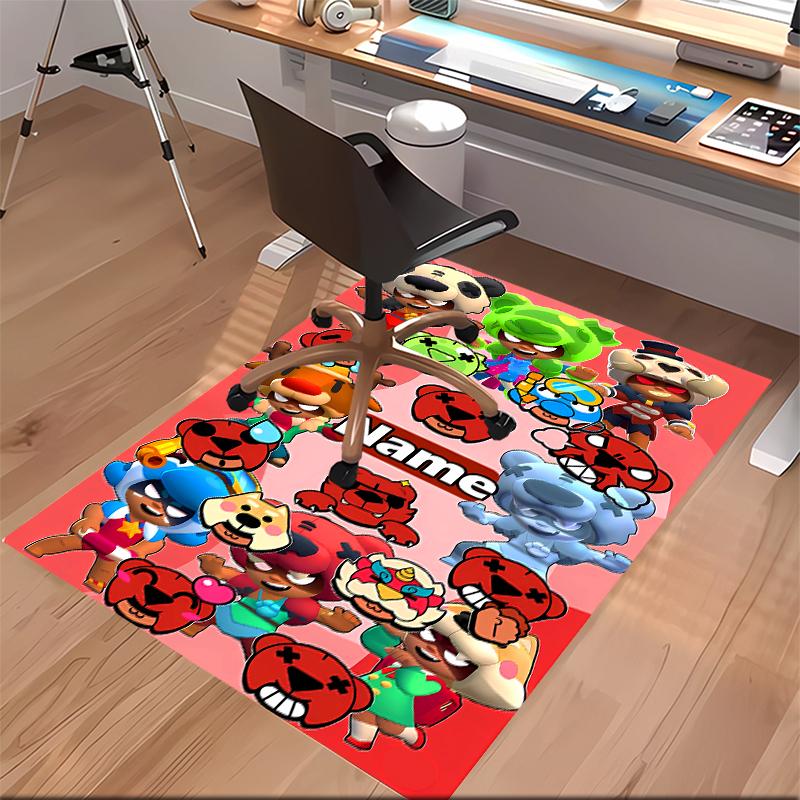 Custom Personalization Brawl Stars Print Area Rug - Soft, Washable Non-Slip Indoor Mat,Living Room,Home&Office Decorative Rug