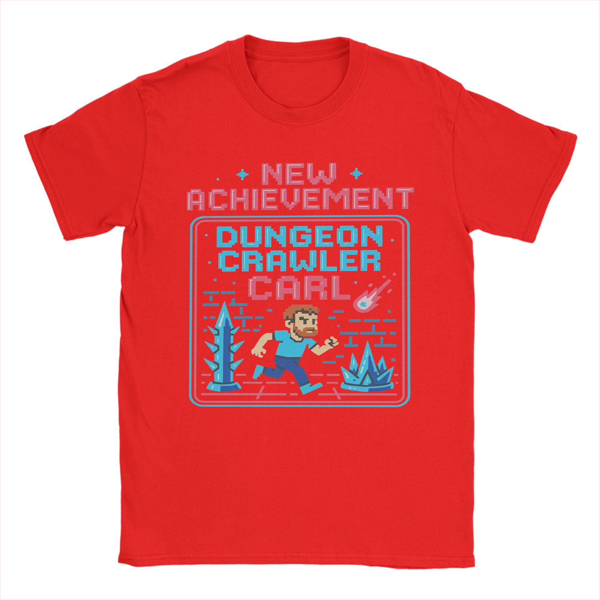 Vintage New Achievement Dungeon Crawler Carl Book Lover TShirt for Men Crew Neck 100 Cotton T Shirt Tee Shirt Clothing S