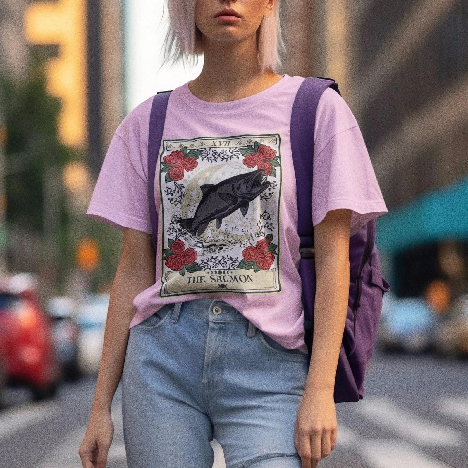 Salmon Tarot Card Shirt, Fish 2XL