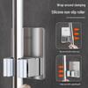 Stainless Steel No-Drill Mop Wall Mount Clip - Strong Adhesive, Traceless, Heavy-Duty Hook for Bathroom and Door