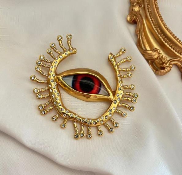 Alloy Crystal and Diamond Fashion Brooch Gold Plated