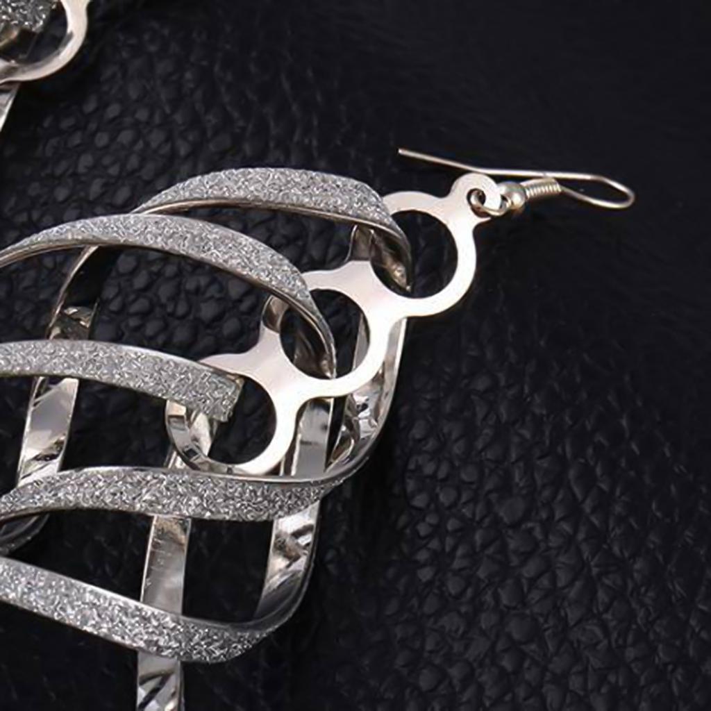 Dammode Kvinnors Vintage Legering Mattpolerad Spiral Flerlager Stor Kors Hängande Örhängen