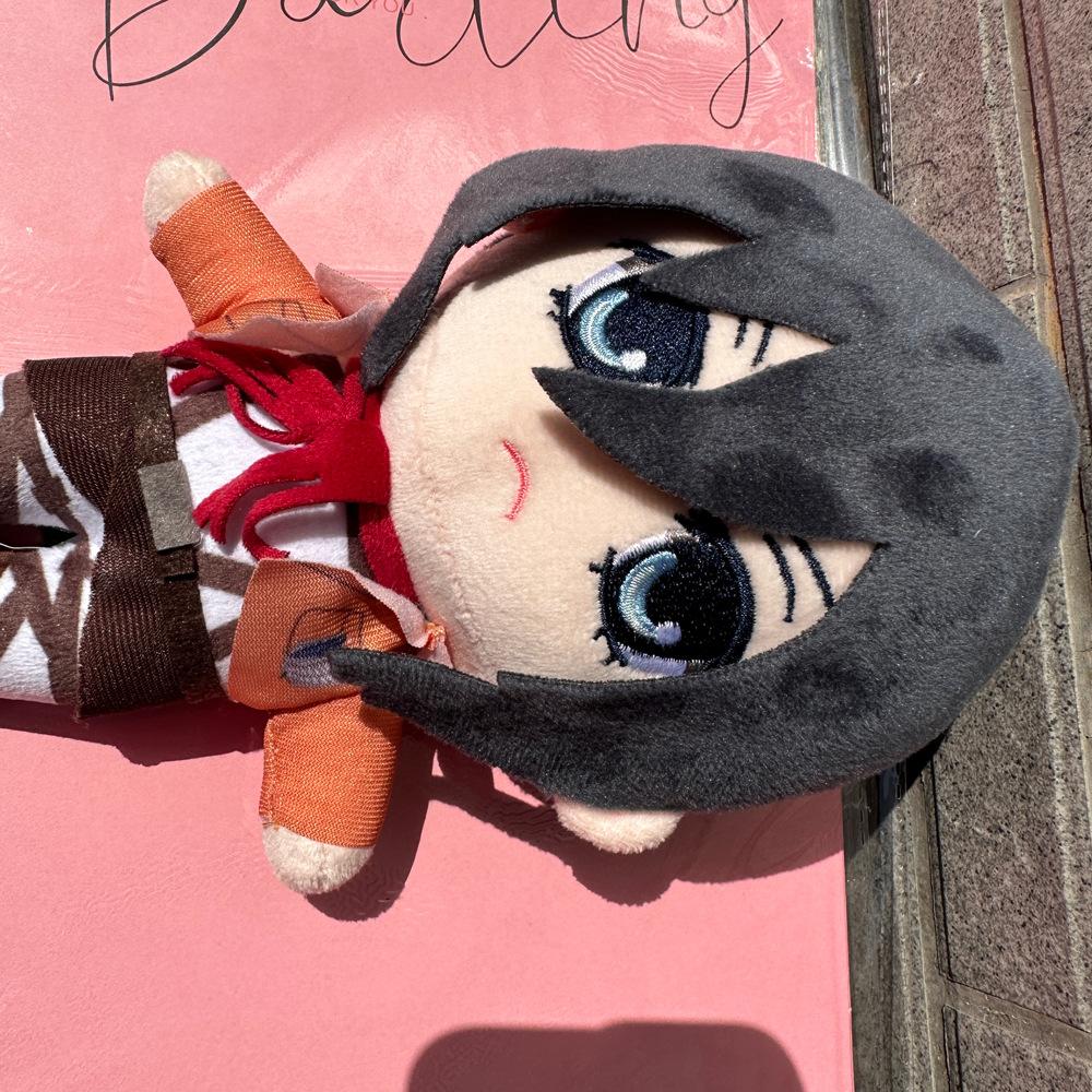Anime Attack On Titan Plush Toys Doll Kawaii Levi Eren Mikasa Cute Kawaii Collection Green Stuffed Doll Birthday Gifts for Kids