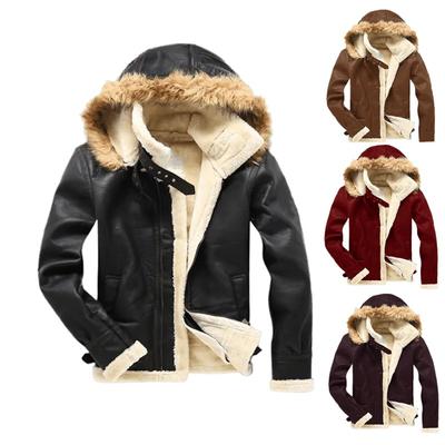 Fur Integrated Jacket Thermal Fur Jacket Imitation Leather Velvet Men's Coat