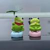 Car Ornaments Cute Rotating Frog Resin Dashboard Figurine Stress Relief Decoration with Strong Sticky Base Funny Accessory for Car Auto Motorcycle